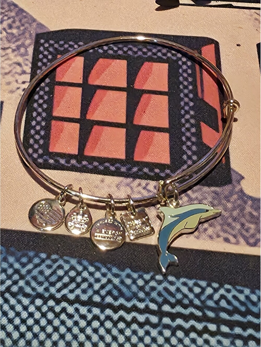 Alex and Ani 'Charity by Design, Dolphin' Resilient Charm Bangle